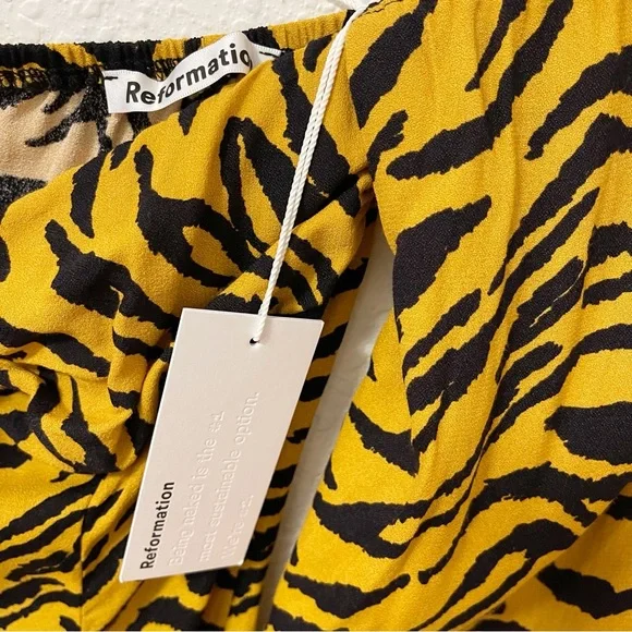 Reformation Roshay‎ Tiger Print Tigress Mini Dress 8 - Picture 9 of 10